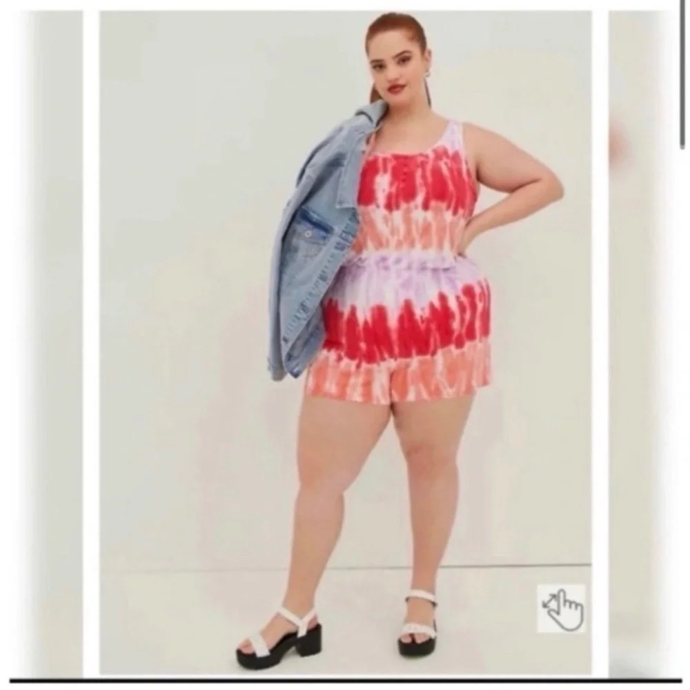 TORRID Lovesick Tie Dye Romper - Picture 2 of 8